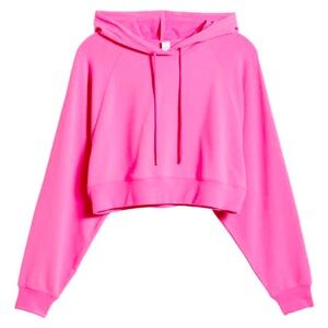 Alo Yoga Cropped Double Take Hoodie Paradise Pink